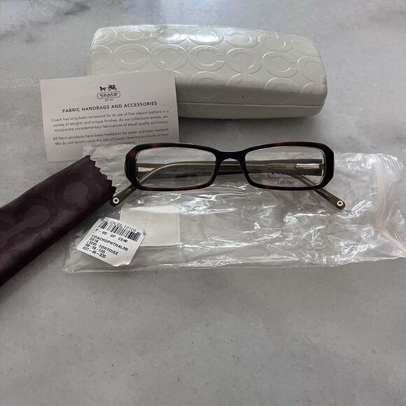 NIB Coach Shelby‎ Tortoise glasses Dark Tortoise Eyeglasses Frame 48-16-135 - Picture 1 of 4